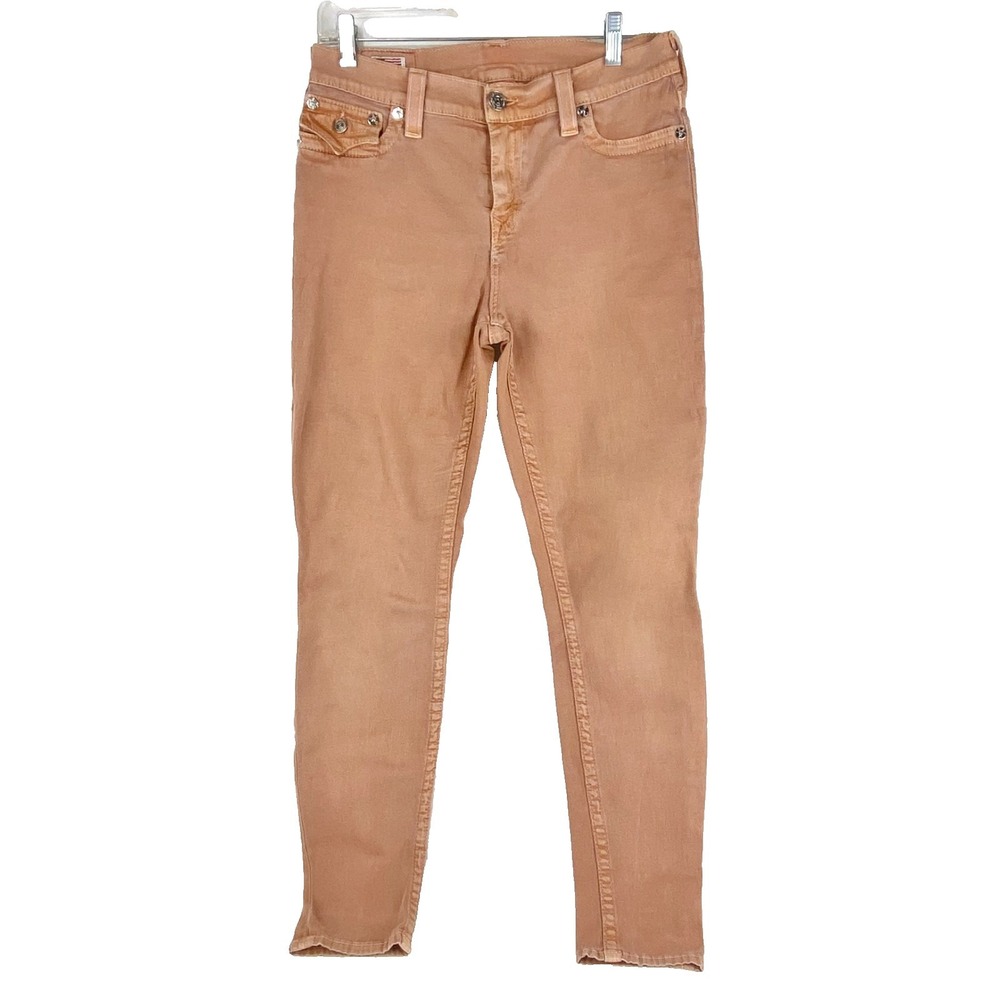 True Religion Serena Jeans Women's 32 World Tour Peach Skinny Stretch Pants